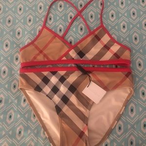 Big Girls Burberry Two-piece Swimsuit